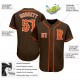 Custom Brown Orange-White Authentic Baseball Jersey