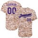 Custom Camo Purple-Black Authentic Baseball Jersey