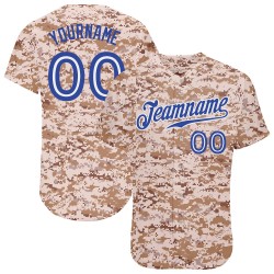 Custom Camo Royal-White Authentic Baseball Jersey