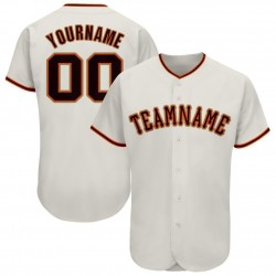 Custom Cream Black-Orange Baseball Jersey