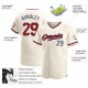 Custom Cream Red-Navy Authentic Baseball Jersey