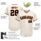 Custom Cream Black-Orange Authentic Baseball Jersey