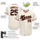 Custom Cream Black-Orange Authentic Baseball Jersey