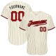 Custom Cream Black Strip Red-Black Authentic Baseball Jersey