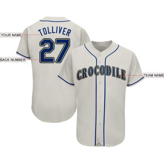 Custom Cream Royal-Gold Baseball Jersey