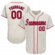 Custom Cream Red-Navy Baseball Jersey