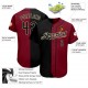 Custom Crimson Black-Cream Authentic Split Fashion Baseball Jersey