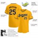 Custom Gold Black-White Authentic Baseball Jersey