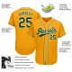 Custom Gold Green-White Authentic Baseball Jersey