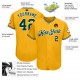 Custom Gold Green-White Authentic Baseball Jersey