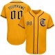 Custom Gold Black-White Authentic Baseball Jersey