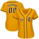 Custom Gold Black-White Authentic Baseball Jersey