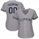 Custom Gray Navy-White Baseball Jersey