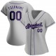 Custom Gray Purple-Black Authentic Baseball Jersey