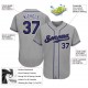 Custom Gray Purple-Black Authentic Baseball Jersey