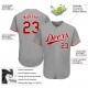 Custom Gray Red-White Authentic Baseball Jersey