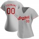 Custom Gray Red-White Authentic Baseball Jersey