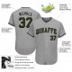 Custom Gray Olive-Black Authentic Memorial Day Baseball Jersey