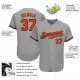 Custom Gray Orange-Black Authentic Baseball Jersey