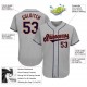 Custom Gray Navy-Orange Authentic Baseball Jersey