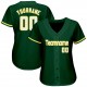 Custom Green White-Gold Authentic Baseball Jersey