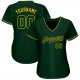 Custom Green Green-Gold Authentic Baseball Jersey