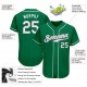 Custom Kelly Green White-Gray Authentic St. Patrick's Day Baseball Jersey