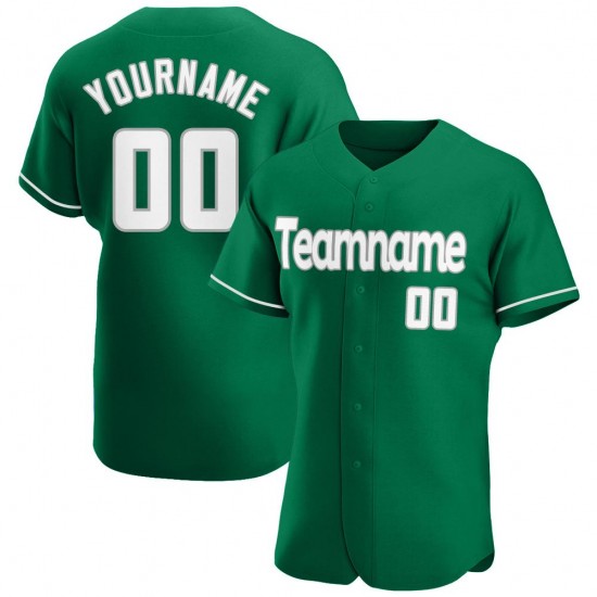 Custom Kelly Green White-Gray Authentic St. Patrick's Day Baseball Jersey