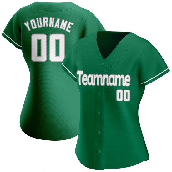 Custom Kelly Green White-Gray Authentic St. Patrick's Day Baseball Jersey