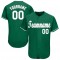 Custom Kelly Green White-Gray Baseball Jersey