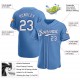 Custom Light Blue White-Royal Authentic Baseball Jersey