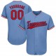 Custom Light Blue Red-Navy Baseball Jersey