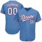 Custom Light Blue White-Red Authentic Baseball Jersey