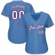 Custom Light Blue White-Red Authentic Baseball Jersey