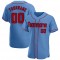 Custom Light Blue Red-Navy Authentic Baseball Jersey