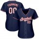 Custom Navy White-Red Authentic Baseball Jersey