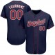 Custom Navy Red-White Authentic Baseball Jersey