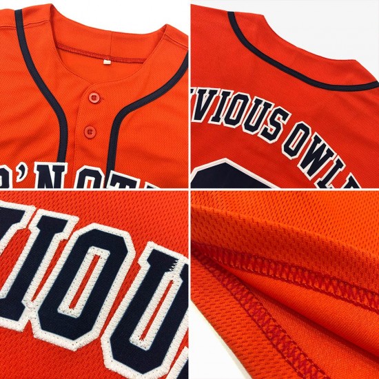 Custom Orange Black-Old Gold Authentic Baseball Jersey