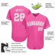 Custom Pink White Authentic Baseball Jersey