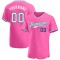 Custom Pink White-Navy Authentic Baseball Jersey