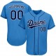 Custom Powder Blue Navy-White Authentic Baseball Jersey