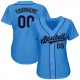 Custom Powder Blue Navy-Aqua Authentic Baseball Jersey