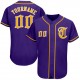 Custom Purple Gold-White Authentic Baseball Jersey