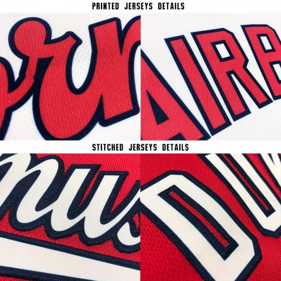 Custom Red White-Royal Baseball Jersey