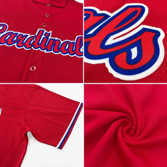 Custom Red Navy-Old Gold Authentic Baseball Jersey