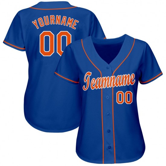 Custom Royal Orange-White Baseball Jersey