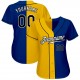 Custom Royal Black-Gold Authentic Split Fashion Baseball Jersey