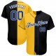 Custom Black Royal-Gold Authentic Split Fashion Baseball Jersey