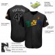 Custom Black Black-Royal Authentic Baseball Jersey