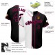 Custom White-Black Pink Authentic Split Fashion Baseball Jersey